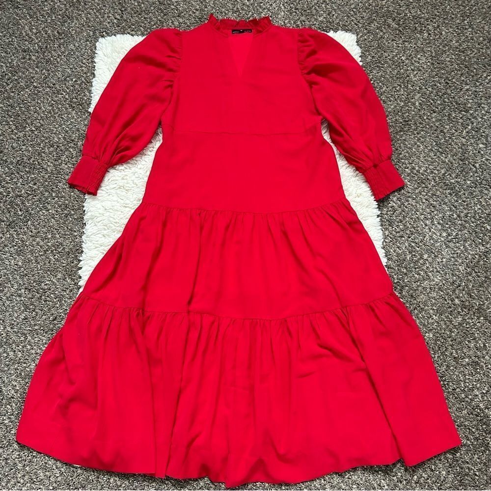 Promenade Place Tuckernuck Red Crepe Maxi Dress Size Medium